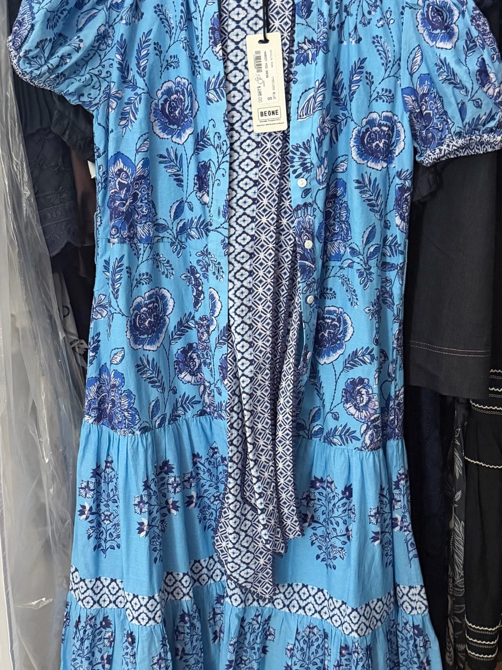 NWT Cecillia Moon Harriet Blue Floral Midi Dress Size S ORIGINALLY $198